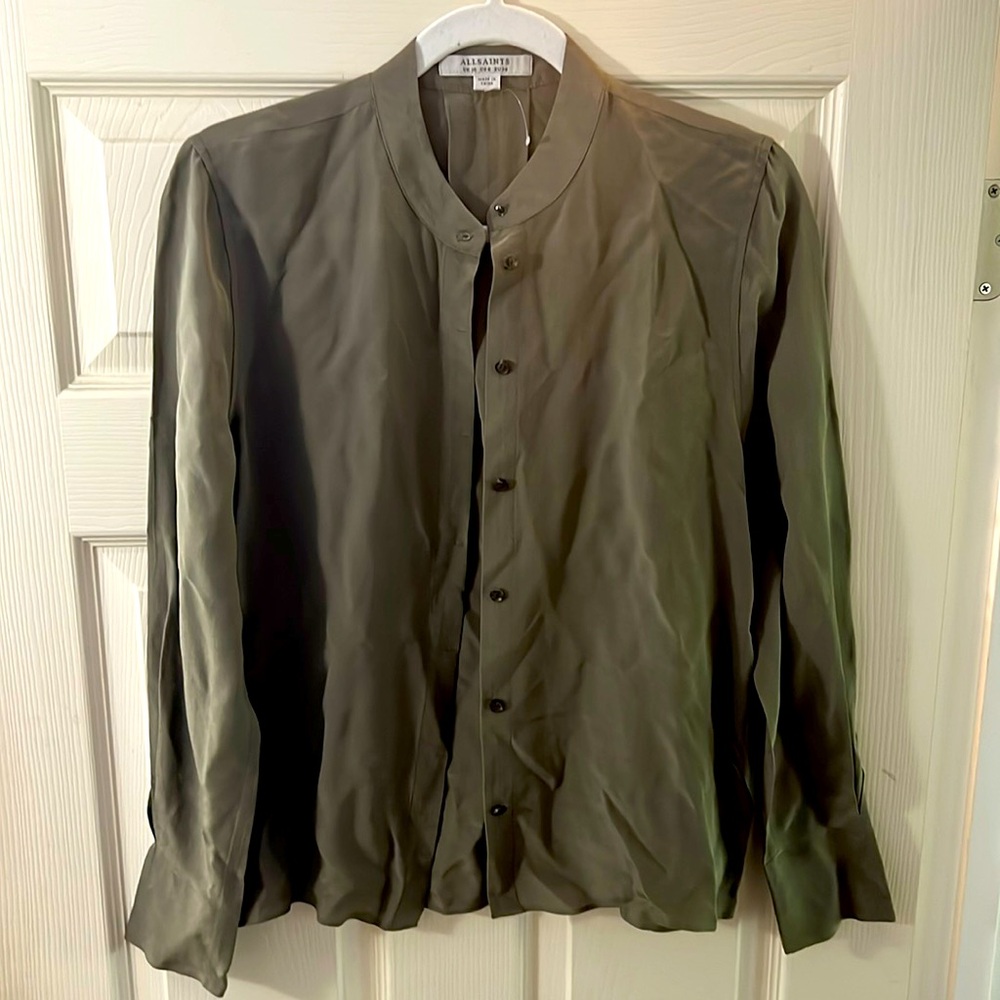 All Saints Olive Green Blouse